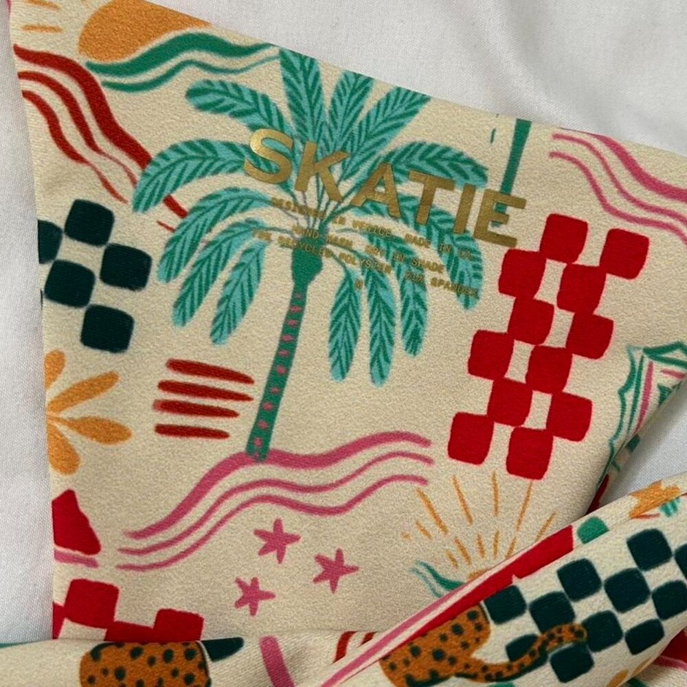 SKATIE bikini set in Mozambique ⭐️ cheetah cream abstract summer print Elsa - Picture 7 of 8